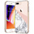 bicol iPhone 8 Plus CaseiPhone iPhone 7 Plus Case White Pink Marble Pattern Clear Design Transparent Plastic Hard Back Case with TPU Bumper Protective Case Cover for Apple iPhone 8 Plus7 Plus