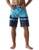 Nonwe Mens Boardshorts Quick Dry Leaf Print Sportwear Swimming Shorts Drawstring Gradient Blue 42