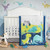 Joyreap Crib Bedding Set for Boys n Girls 3 Piece Dinosaur Theme Navy Baby Nursey Set Includes Crib Comforter Fitted Crib Sheet Dust Ruffle