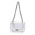 Lam Gallery Womens PVC Clear Purse Handbags for Working NFL Stadium Approved Bag Turn Lock Chain Shoulder Bag Silver HardwareSmall White