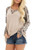 Mafulus Women Leopard Waffle Knit Tunic Top Raglan Long Sleeve Patchwork Blouse Crew Neck Shirt Beige