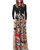 Kidsform Womens Long Sleeve Loose Plain Maxi Dress Floral Print Casual Tunic Dress with Pockets Sunflowera M