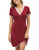 Ekouaer Nightshirt Womens Cotton Nightgown Sleepwear Short Sleeves Shirt Casual Sleepdress Plus Size Wine Red XXL