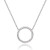 Rhodium Plated Paved Circle Pendant Sterling Silver Necklace for Women