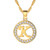 Suplight Yellow Gold Initial Pendant Necklace 18k Bridal Jewelry for Wedding Bling Cubic Zirconia Monogram ChainCircle Necklace with Letter K
