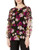 Calvin Klein Womens Printed Small Ruffle Blouse black Multi Floral S