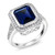 Gem Stone King 925 Sterling Silver Simulated Sapphire Womens Ring 500 Cttw Emerald Cut 11X9MM