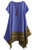 Minibee Womens Ethnic Cotton Linen Short Sleeves Irregular Tunic Dress M Blue