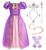 ReliBeauty Girls Dress Puff Sleeve Princess Costume 67 Purplewith Accessories