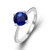 EVER FAITH 925 Sterling Silver Round Cut 46ct Solitaire Cubic Zirconia Blue Sapphire Color Ring Size 9