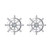 EVER FAITH 925 Sterling Silver CZ Nautical Ship Wheel Daily Stud Earrings Clear
