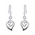 EVER FAITH Womens 925 Sterling Silver CZ Sweet Love Heart Hook Dangle Earrings Clear