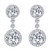 EVER FAITH Womens Weding Bride Jewelry 925 Sterling Silver Round Clear CZ Drop Pierced Dangle Earrings