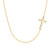 EVER FAITH 925 Sterling Silver Simple Classic Small Sideways Cross Necklace for Women Girls GoldTone
