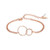 EVER FAITH Double Circles Bracelet 925 Sterling Silver Infinity Two Interlocking Circles Friendship Sister Mother Daughter Bracelet Rose Gold