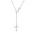 BERRICLE Rhodium Plated Sterling Silver Infinity Cross Wedding Lariat Necklace