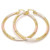 Yellow Rose and White GoldTone Ladies Circle Hollow Design and DiamondCut Design Extra Large Hoop Earrings TriColor 80mm