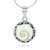 925 Sterling Silver Filigree Edge Shiva Eye Shell Inlay Round Pendant Necklace 18 Inches Chain