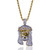TOPGRILLZ Men Hip Hop Gold Plated Iced Out Jesus Piece Pendant Necklace with Rope Chain Gold