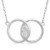 Jewelili Sterling Silver 16cttw Round Natural White Diamond Two Stone Circle Pendant Necklace 18 Rope Chain