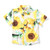 OCHENTA Boys Print Short Sleeve Button Down Hawaiian Shirt Aloha Party Tops White Sunflower Tag 130CM  67 Years