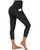 OUGES Womens High Waist Pockets Yoga Pants Running Workout Print Black Camo Capris LeggingsBlack Camo Capris20inchM