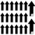 30 Pieces Removable Arrow Stickers Adhesive Directional Arrow Decal Traffic Flow Guidance Marker Temporary Floor and Wall Arrow Sign 12 x 6 Inch Black