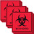 30 PCS Biohazard Stickers Signs 55 x 55 Biohazard Warning Label Hazardous Materials Caution Decal Self Adhesive Vinyl Red Biohazard Sign Tape Set for Transport Labs Industrial Use and Hospitals