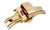 RECHERE 16mm Stainless Steel Push Button Butterfly Deployment Clasp for Leather Watch Band Strap Gold