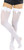 ToBeInStyle Womens Opaque Satin Bow Accent Thigh Highs  White  Plus