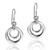 Trendy Open Concentric Circles 925 Sterling Silver Dangle Earrings