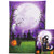 Allenjoy 5x7ft DurableSoft Fabric Halloween Backdrop Moon in Purple Night Sky Ghost Cemetery Pumpkin Lantern Photography Background Horrible Party Supplies Banner Decorations Photo Booth Props