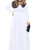 POSESHE Womens Solid VNeck Long Sleeve Plus Size Evening Party Maxi Dress White 4XLarge