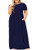 POSESHE Women Short Sleeve Loose Plain Casual Plus Size Long Maxi Dress with Pockets Navy Blue 3XLarge