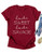 Hubery Women Tshirt Kinda Sweet Savage Letter Print Tees Casual Short Sleeve Top Wine Red