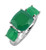 YoTreasure 585 Cts Green Onyx Solid 925 Sterling Silver Ring