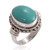 Chuvora 925 Sterling Silver Blue Turquoise Gemstone Oval Rope Braided Edge Vintage Band Ring Size 8