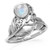 Silvershake Natural Moonstone White Gold Plated 925 Sterling Silver Feather Victorian Style Ring Size 10