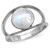 Silvershake Natural Moonstone White Gold Plated 925 Sterling Silver Solitaire Ring Size 8