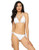 RELLECIGA Womens White Crochet Trim Triangle Bikini Set Size Large