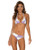 RELLECIGA Womens Ice Cream LavenderWhite Suede Strappy Triangle Bikini Set Swimsuit Size Large