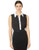 Calvin Klein Womens Button Front Collared Sleeveless Top BlackWhite Medium