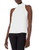 Calvin Klein Womens Sleeveless Solid Mock Neck Woven Top Cream Medium