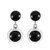 Dainty Circles Simulated Black Onyx 925 Sterling Silver Stud Earrings