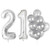 INJOOYAA 40 in Big Number 21 Mylar Balloons Silver 21th Jumbo Foil Number Balloon for 21st Birthday Party Anniversary Celebrate Party Decoration