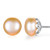MASOP 925 Sterling Silver AAA Cultured Real Freshwater Pearl Stud Earrings Rose Gold Button For Women Girls 6mm Rose Gold