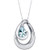 Peora Aquamarine Pendant Necklace in Sterling Silver Wave Solitaire Pear Shape 7x5mm 050 Carat with 18 inch Chain