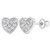 925 Sterling Silver Clear Cubic Zirconia Pave Heart Girls Earrings with Locking Screw Backs  7mm Sparkly Earrings for Babies Toddlers Young Girls  Pre Teens for all Occasions