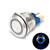 MGI SpeedWare Billet Push Button Switch 22mm with Socket 3A 12vDC Ring LED Latching Blue
