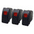 MGI SpeedWare LED Marine Rocker Switches 3 Pack  SPST Momentary OnOff Red